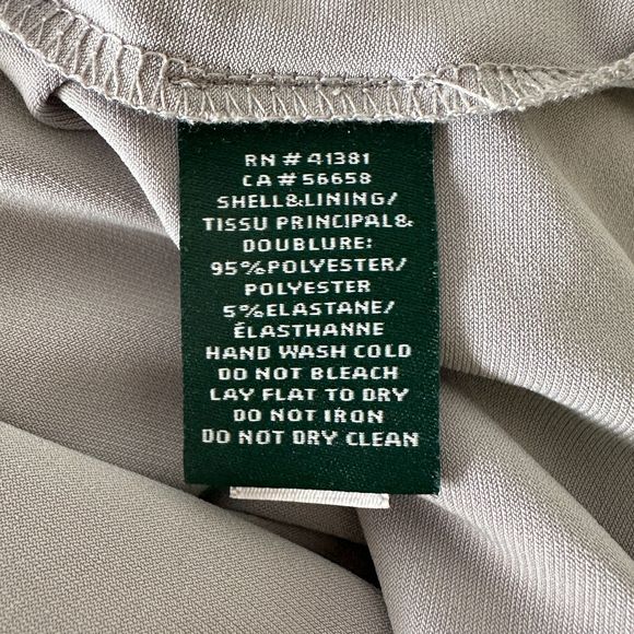 Ralph Lauren Silver Metallic Jersey Stretch Surplice Cold Shoulder Size 4P - Picture 9 of 10